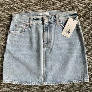 7 for all mankind acid wash denim mini skirt